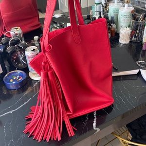 NWOT beautiful red leather Shiroleah bag